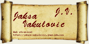 Jakša Vakulović vizit kartica